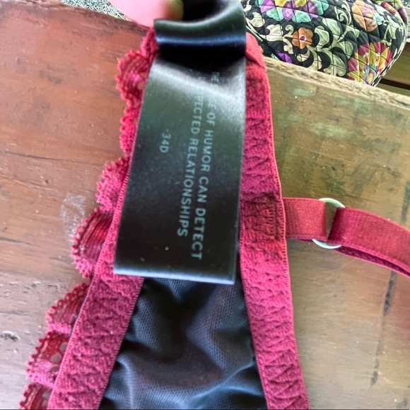 BEZIER  DARK RED LACE BRA NO PADDING, 34D - Picture 5 of 6